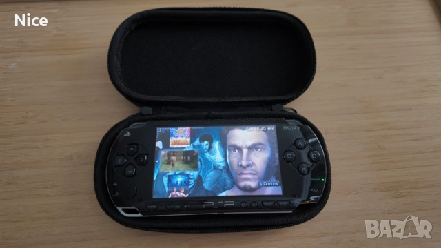 PSP + 64GB карта с игри + нова батерия + зарядно + калъф , снимка 16 - PlayStation конзоли - 54428638