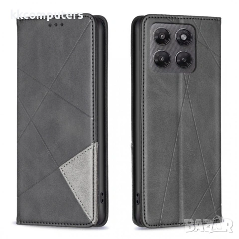 Кожен Калъф Тефтер с Ромбовидна Текстура за Motorola Moto G37 / G47 / G37 Power – 6 цвята, снимка 5 - Резервни части за телефони - 54930726