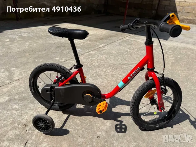 Детско колело с помощни колела BTWIN, снимка 2 - Велосипеди - 55569589