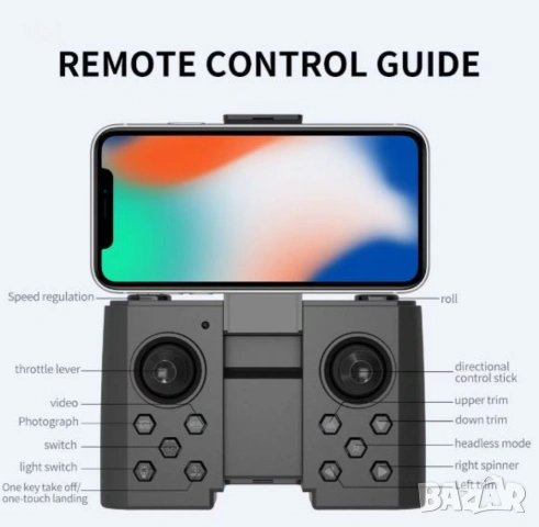 Дрон F190 с 4K камера, LED светлини и WiFi – Черен модел с висока маневреност и интелигентни функции, снимка 9 - Дронове и аксесоари - 54841893