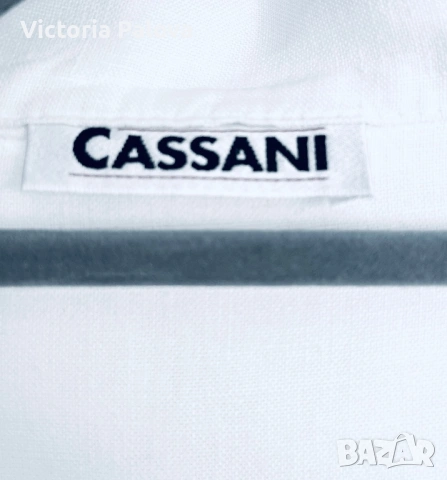 Елегантно бяло яке/риза от чист лен Cassani - летен шик., снимка 2 - Ризи - 54732626