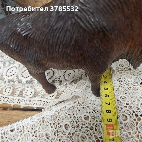 Дървен бик, снимка 7 - Статуетки - 55038273