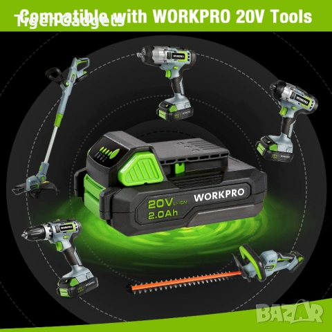 WORKPRO 20V 2.0Ah Li-Ion батерия – акумулаторна батерия за WORKPRO инструменти, снимка 3 - Други инструменти - 54453723