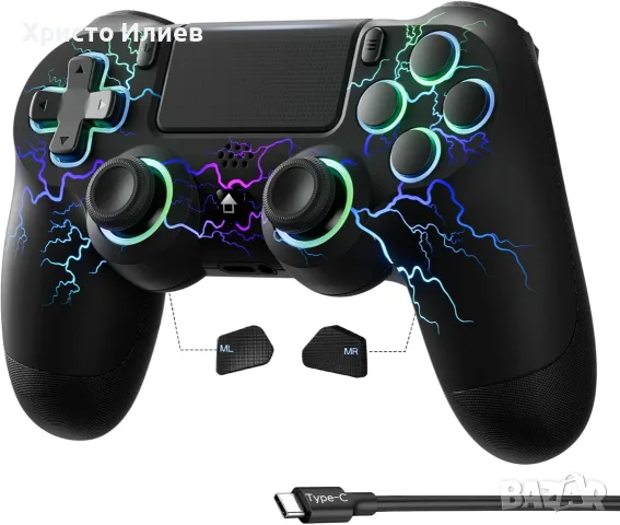 Безжичен контролер геймпад ECHTPower съвместим с PS4 и PC