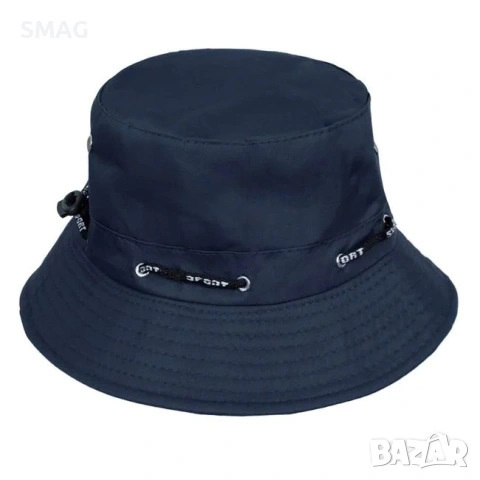 Мъжка bucket шапка тъмносиня с връзка_1224061