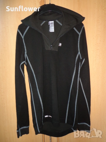 Ново! Helly Hansen HH Workwear черна блуза/топ/ горнище от мерино вълна с цип унисекс, размер S, снимка 7 - Блузи - 53976384