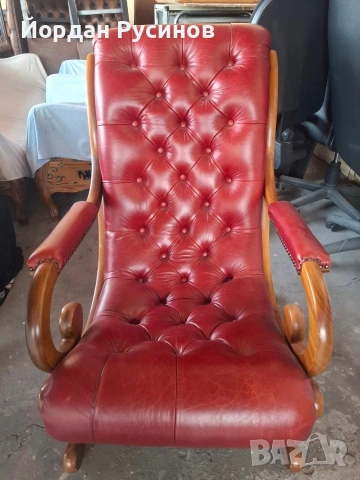 chesterfield честърфийлд кожено релакс кресл стол фотьойл, снимка 2 - Дивани и мека мебел - 52599435