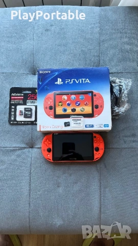 Modded Ps vita 2000 Neon Orange 128GB/256GB Complete in Box , снимка 2 - PlayStation конзоли - 54801115