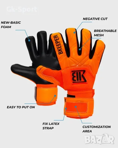 Вратарски ръкавици Bkeeper FLASH #26 Orange размер 4,5, снимка 5 - Футбол - 55306351