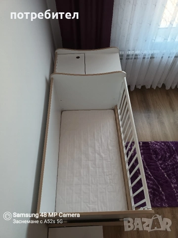 Комбинирано бебешко легло-люлка с шкаф и чекмеджета 3в1, снимка 2 - Бебешки легла и матраци - 53952773