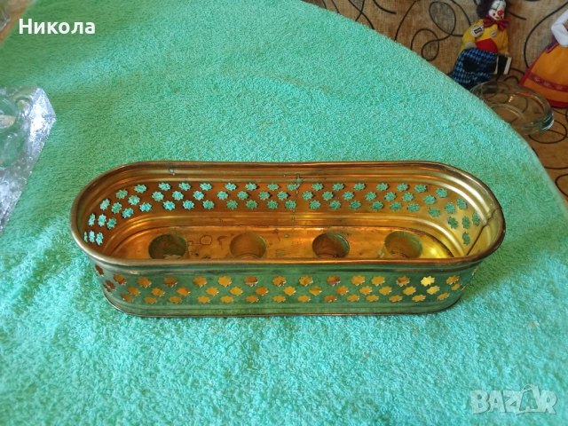 Винтидж свещник от месинг , снимка 2 - Антикварни и старинни предмети - 53960385