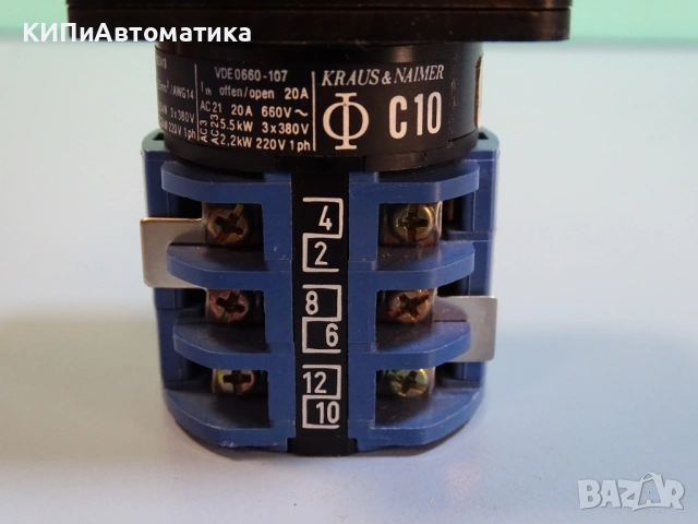 ключ ПЕП C10 Kraus& Naimer A233 Rotari Switch 10A 380V 6-позиции, снимка 8 - Резервни части за машини - 54218694