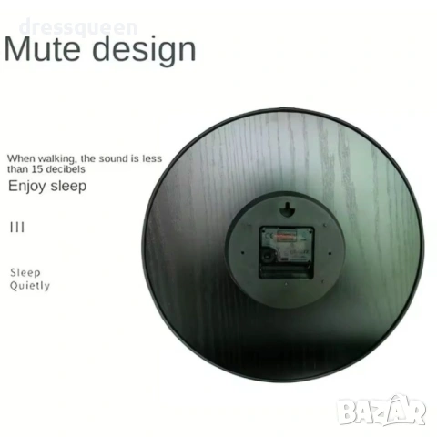 4443 Стенен часовник в черно и златисто – Тих механизъм за Вашия дом и офис, снимка 2 - Стенни часовници - 54069135