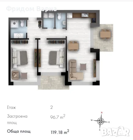 Продава 3-СТАЕН град Варна, к.к. Св.Св. Константин и Елена, снимка 8 - Апартаменти - 55545570