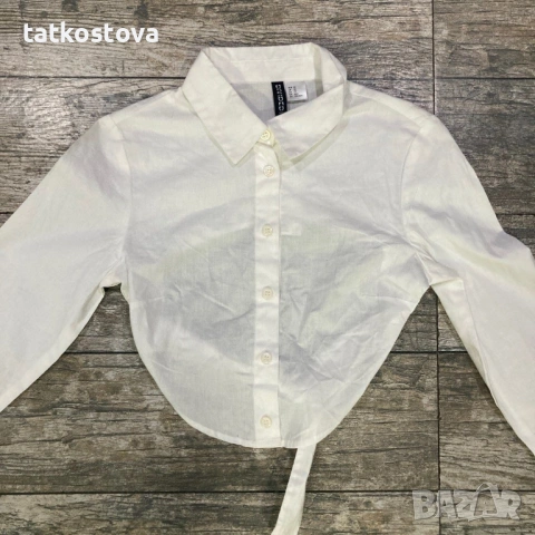 H&M фешън риза с отворен гръб р-р XS, снимка 4 - Ризи - 54503816