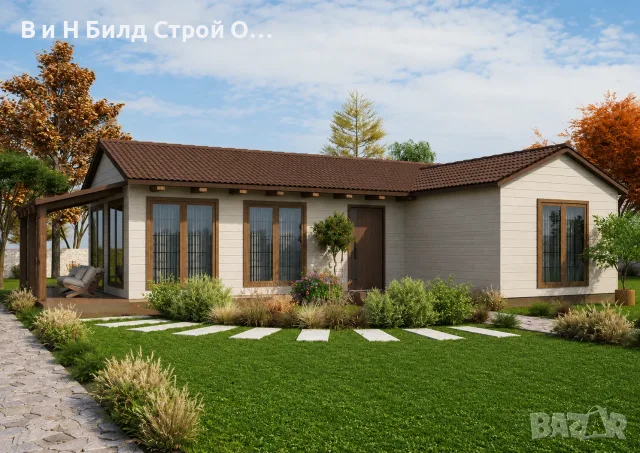 Модерна семейна сглобяема къща с две спални – 78 м²