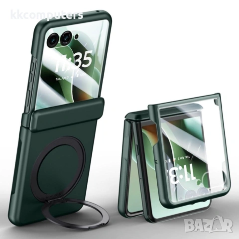 Магнитен Калъф за Motorola Razr 70 Ultra / 60 Ultra 5G с Въртяща се Стойка и Вграден Протектор – 4 ц, снимка 2 - Калъфи, кейсове - 54594057