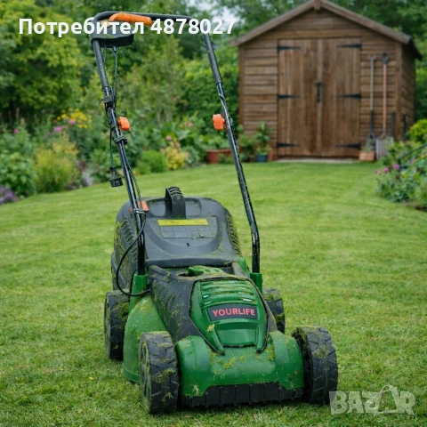 Електрическа косачка за трева 1600W – Лека и мощна, 32 см ширина, 30L кош, 3 нива на косене, снимка 5 - Градинска техника - 55221220