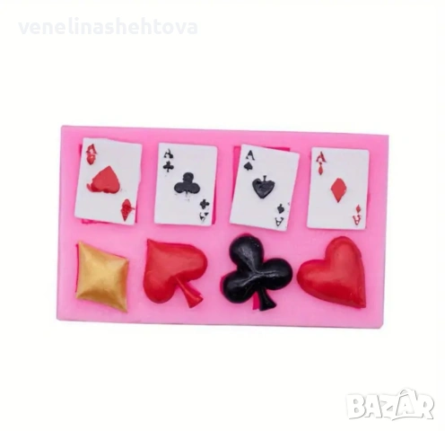 Карти за игра асо пика купа силиконов молд форма шоколад смола фондан декорация торта 