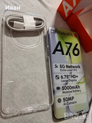 Чисто нов телефон ZTE A76, снимка 2 - Други - 53989358