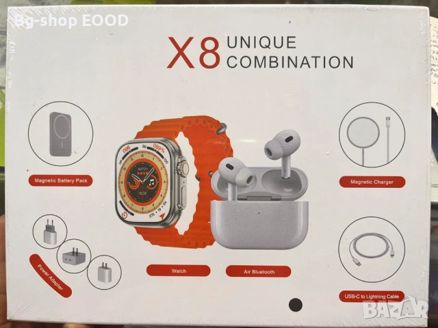 Смарт часовник X8 УUnique Combination, Bluetooth разговори, NFC, 2.02 IPS екран, IP67, снимка 2 - Смарт часовници - 54387360