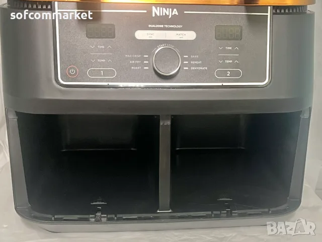 Фритюрник с горещ въздух Ninja Foodi MAX Dual Zone AF400EUCP (9.5L), снимка 7 - Фритюрници - 55448327
