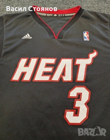 Маями Хийт / Miami Heat NBA Dwyane Wade #3 adidas away Jersey - Размер М, снимка 3 - Фен артикули - 54608567