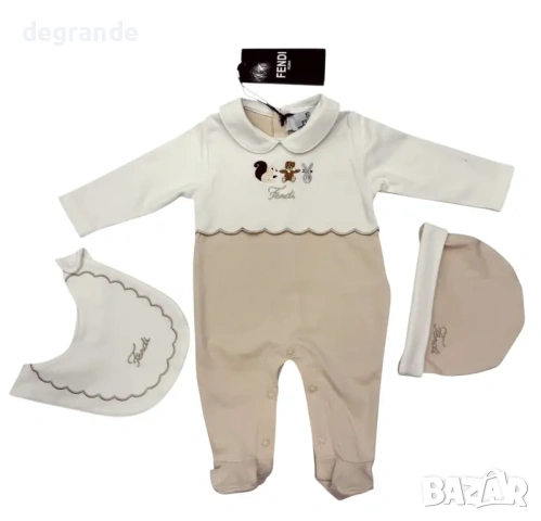 🧸Комплект за бебе от три части с ромпър Fendi🧸, снимка 3 - Комплекти за бебе - 54813486