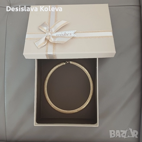 Златен дамски чокър, снимка 4 - Колиета, медальони, синджири - 55401234