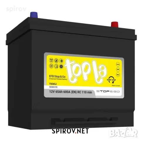 Акумулатор Topla EFB Stop&Go JIS 12V 65Ah 600A (R+)