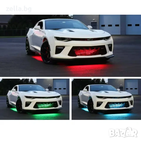 RGB LED комплект за подсветка на автомобил – 4 ленти, 12V, Bluetooth управление и музикален 10329, снимка 6 - Друга електроника - 54672301