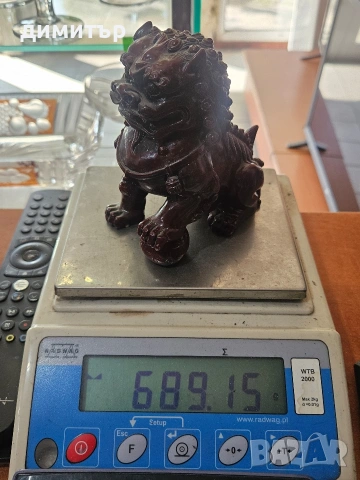 Винтидж китайски Foo Dog / Fu Lion пазител – фън шуй фигура, 689 г, снимка 4 - Антикварни и старинни предмети - 54332367