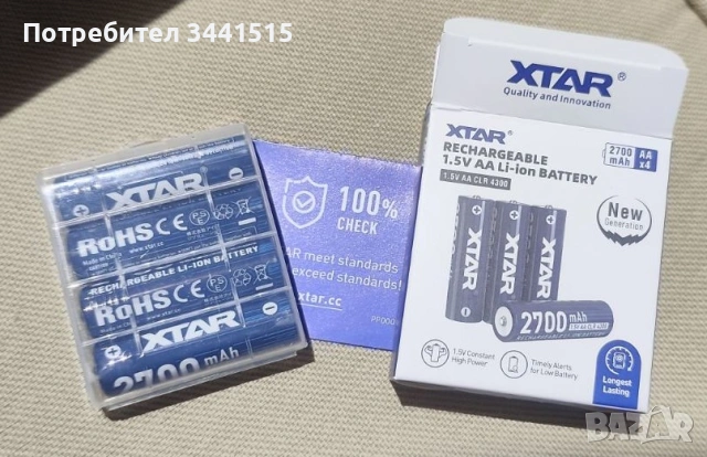  XTAR CLR4300 AA 1.5V 2700mAh - Ново поколение Li-ion батерии 4 бр. 