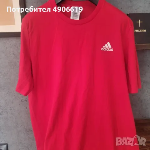 Adidas класическа червена тениска | Размер L | НОВА с етикет, снимка 3 - Тениски - 55541679