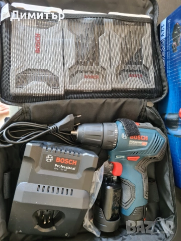 Комплект два винтоверта зарядно и батерии Bosch GSR 12V-15 FC и GSR 12V-30, снимка 13 - Винтоверти - 55088411