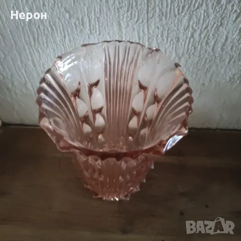 Стъклена ваза цветна, снимка 4 - Вази - 55427255