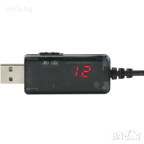 USB 5V към 9V/12V Step-Up конвертор с LED дисплей – UPS за рутер, Powerbank, автомобил, DIY 10245, снимка 11 - Друга електроника - 54661780