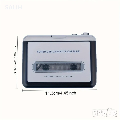SilverCrest HiFi Уокмен Касетофон: Преносим USB Конвертор за Дигитализиране на Касети към MP3 формат, снимка 5 - Радиокасетофони, транзистори - 53056421