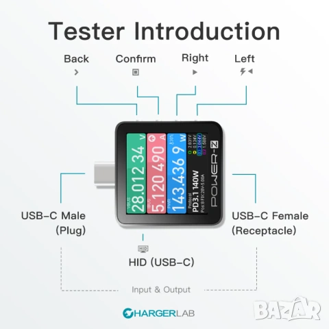 POWER-Z KM003C USB-C PD тестер / анализатор – професионален USB кабел тестер PD 3.1, снимка 4 - Друга електроника - 54692659