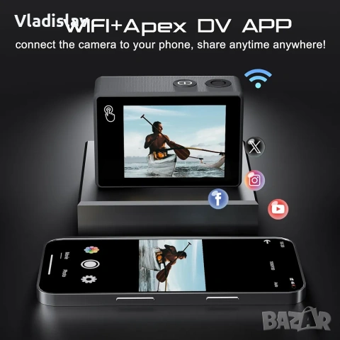 Apexcam M80 PRO Екшън камера с тъчскрийн