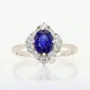Сребърен пръстен с натурален Сапфир Royal Blue със сертификат , снимка 1