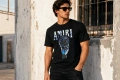 Мъжка тениска Amiri „Crest Medallion" — черна, regular fit, ренесансов алхимичен принт, снимка 1
