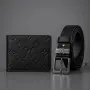 Louis Vuitton Мъжки Подаръчен Комплект Портфейл И Колан Код SK1951, снимка 2