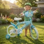 Детски велосипед Bluey 16" със спомагателни колела – светлосин, за деца 5–7 години, снимка 2
