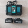 Комплект Двойно Бързо Зарядно DC18RD + 2 бр. Усилени Батерии 18V 5.5Ah (Съвместими с Makita LXT), снимка 1