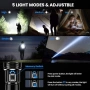 Нов тактически Мощен LED Фенер 1000000 LM Акумулаторен USB-C IP67 5500mAh, снимка 7