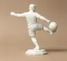 3d Футболист футбол бяла акрилна фигурка топер за украса торта игра декор, снимка 4