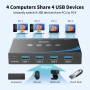 Huasion USB 3.0 Switch – 4 компютъра към 4 USB устройства + аудио (с липсваща инструкция), снимка 3