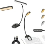 Нов Комплект 2 броя лампи за книга 25 LED 3 цвята таймер USB-C 5 нива клипс, снимка 1