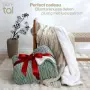 Одеяло Sherpa 220x240 см – меко микрофибърно, зелено/бяло, снимка 4